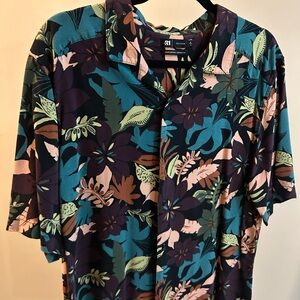 Men's Floral Casual Button Down Shirt - Multicolor